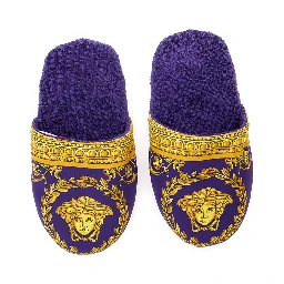 Purple Slippers with Baroque Print in Fabric home