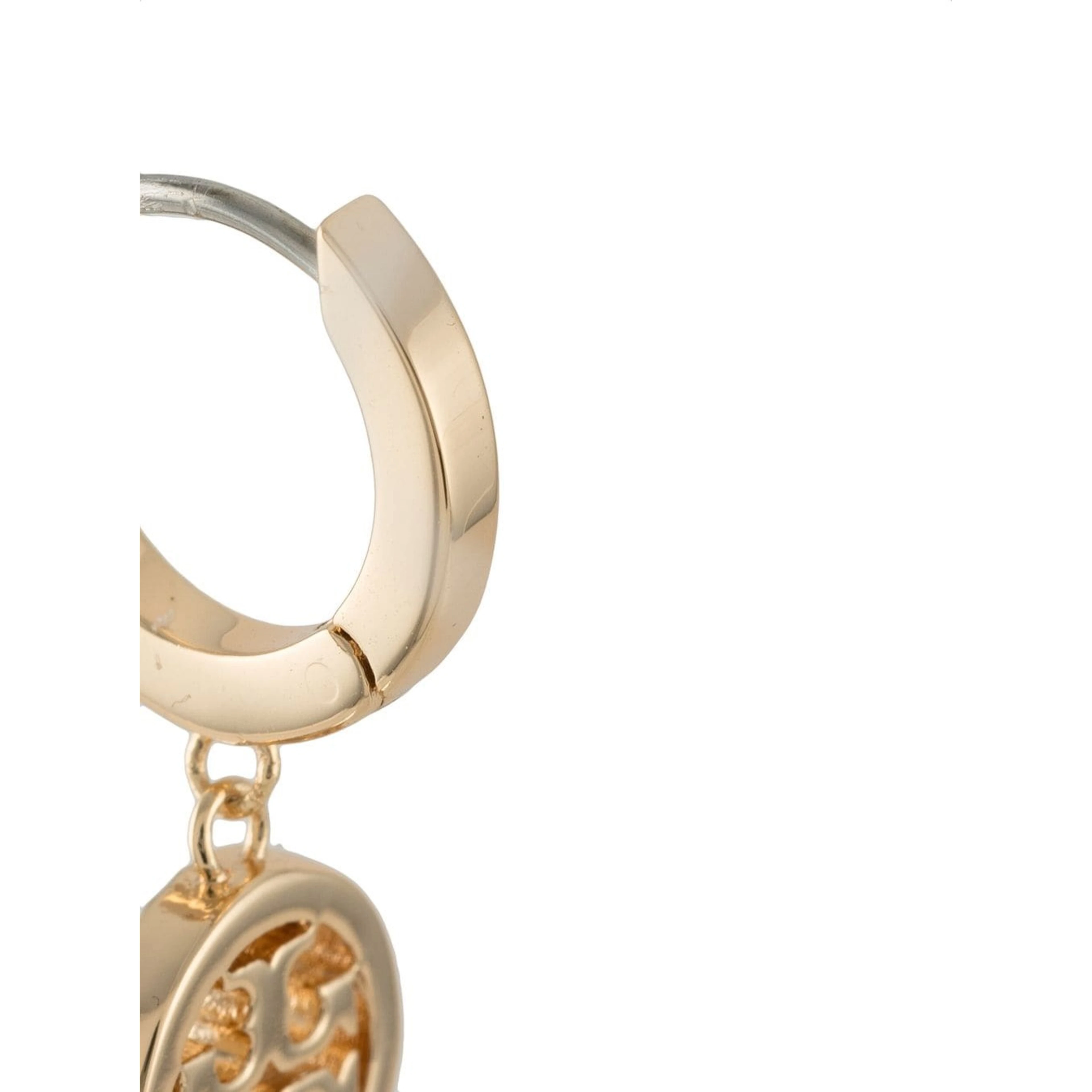 Gold Color Icon Hoop Earrings with Crystals for Women