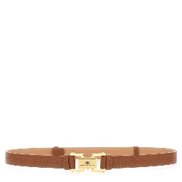 brown Belt with logo buckle in eco leather for women