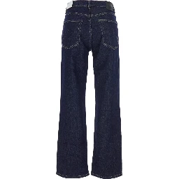 BRINLEY MID RISE STRAIGHT Jeans with mid-rise and Blue pockets for Women