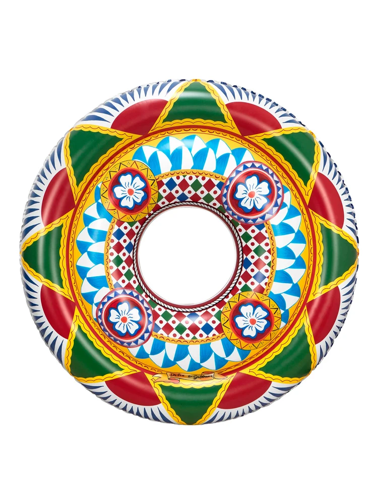 multicolor Inflatable with all-over Carretto print in PVC alternative