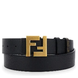 Reversible Belt with FF Buckle in Brown Leather for Men