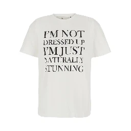 White T-Shirt with Maxi Print on the Front in Cotton for Women