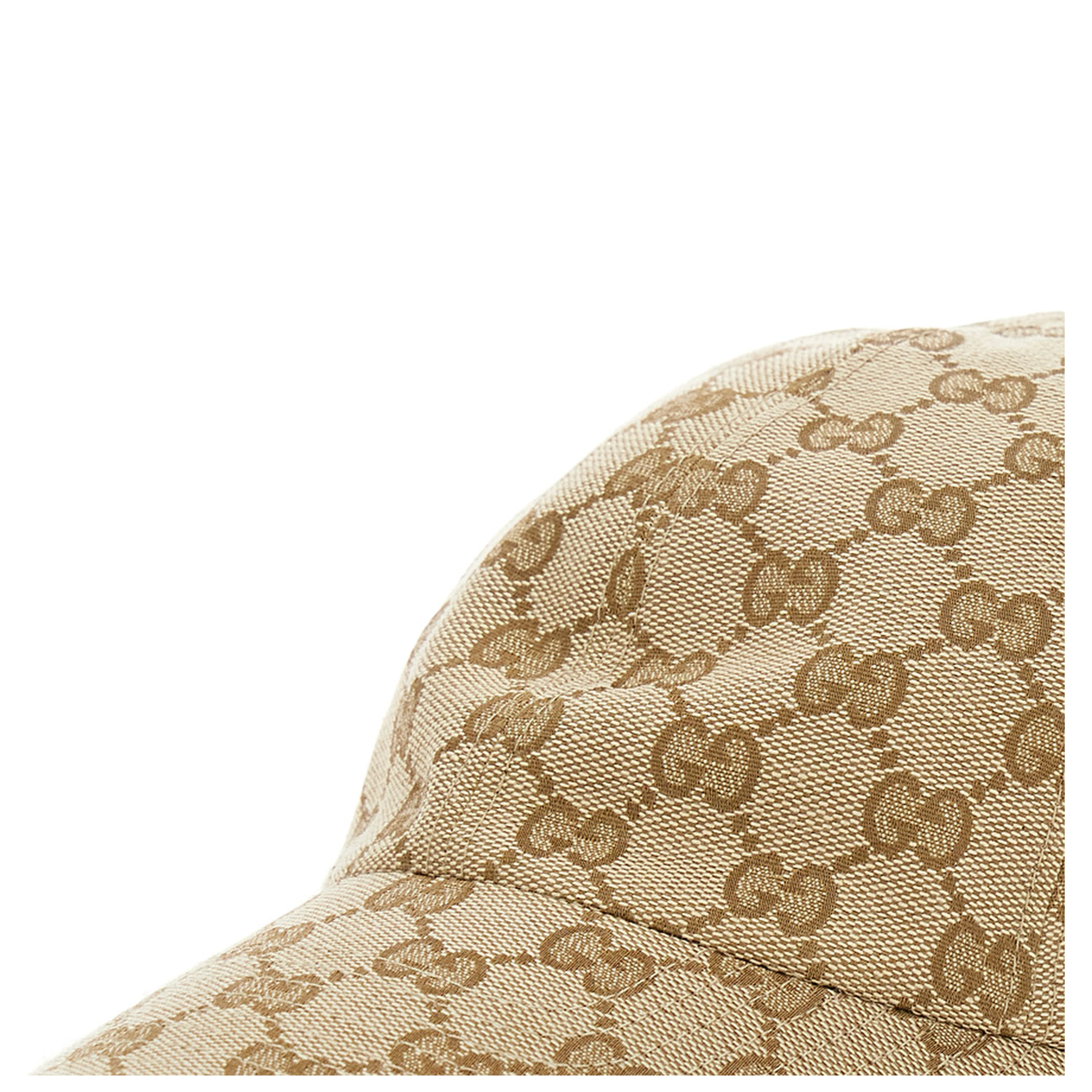 Beige hat with all-over GG motif in cotton for women