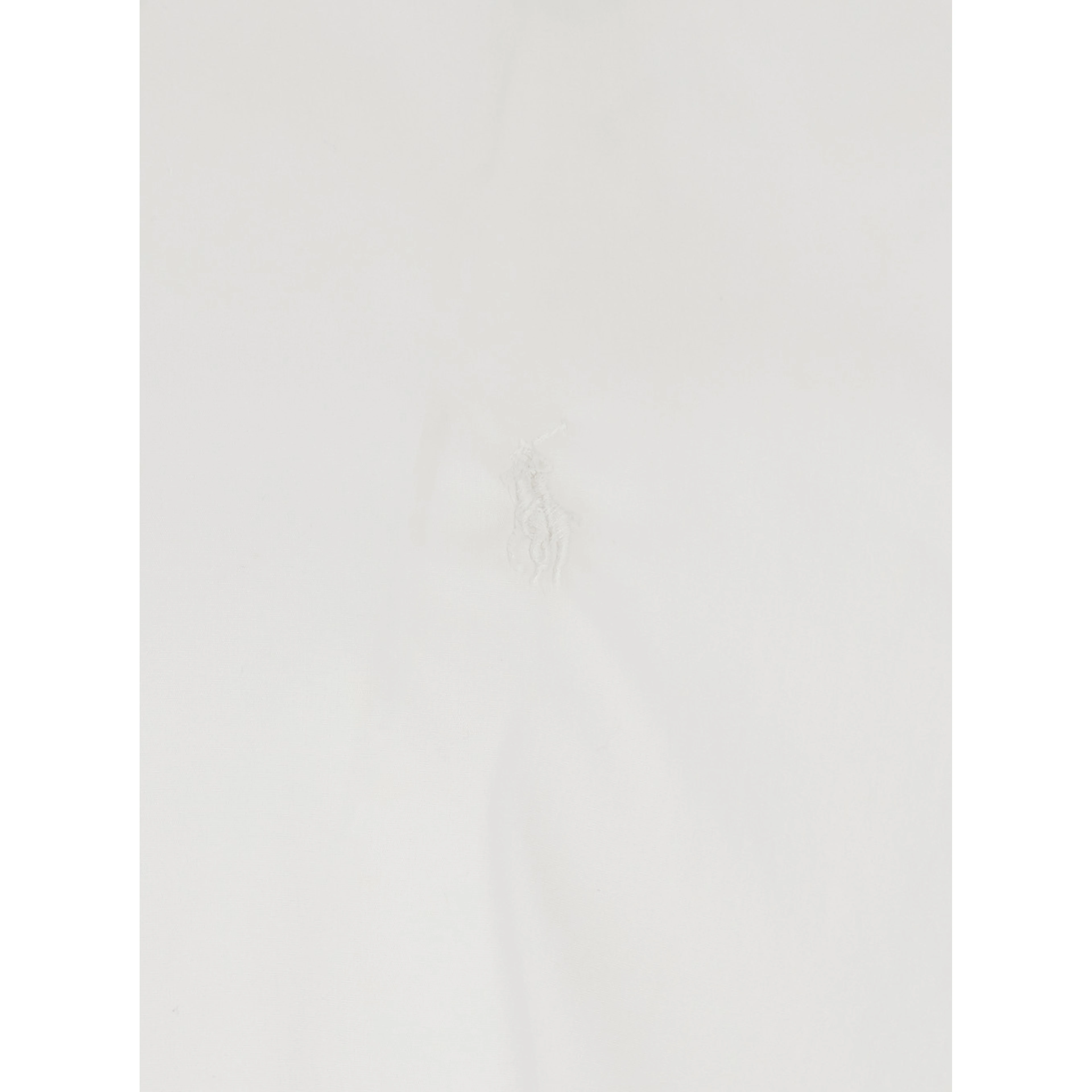 Shirt Slim Fit with Pointed Collar and Embroidery on the Front in White Cotton for Men