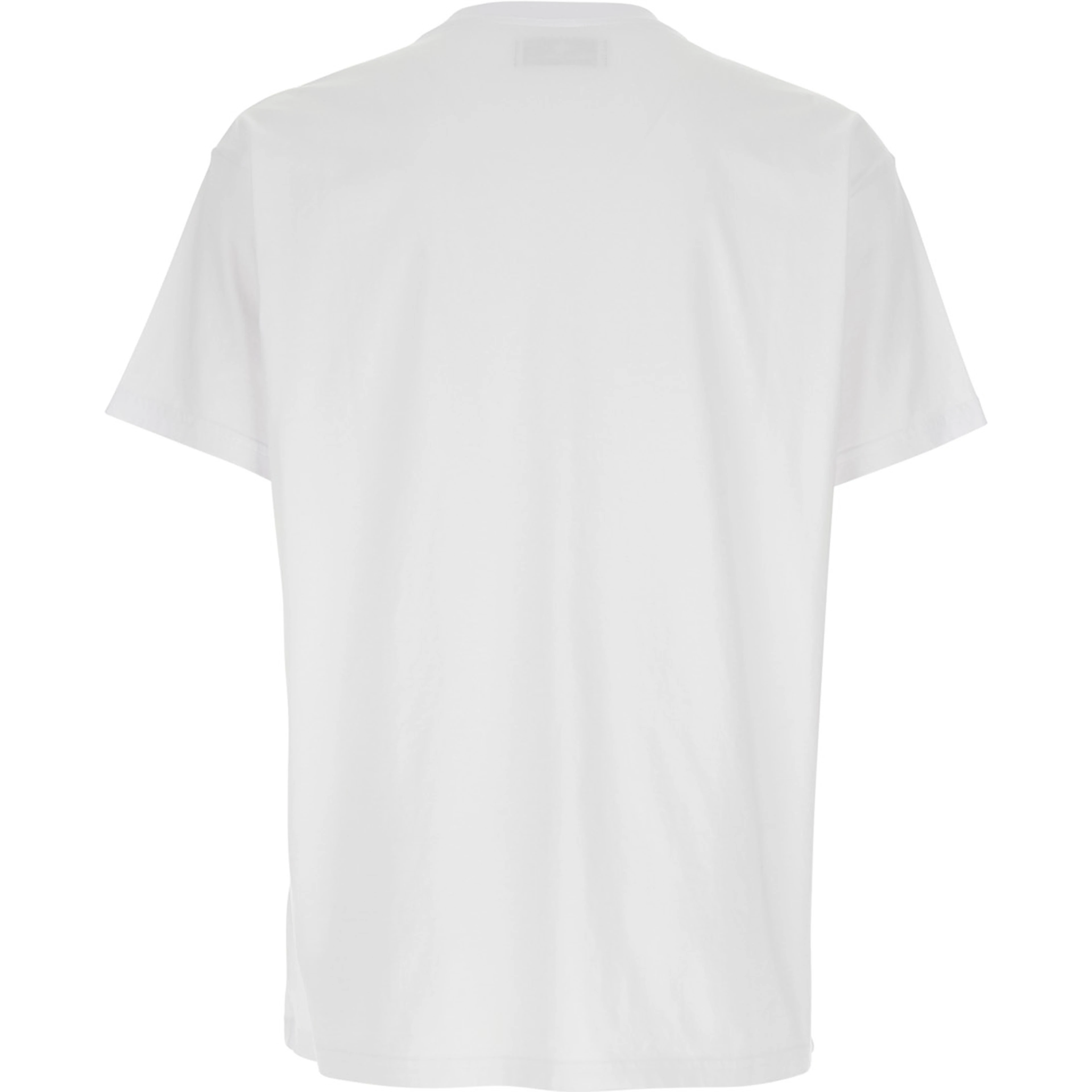 Crew Neck T-Shirt with Orb Logo Detail on the Front in White Cotton for Women