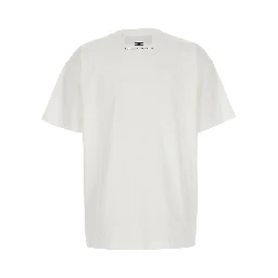 White T-Shirt with Maxi Print on the Front in Cotton for Women