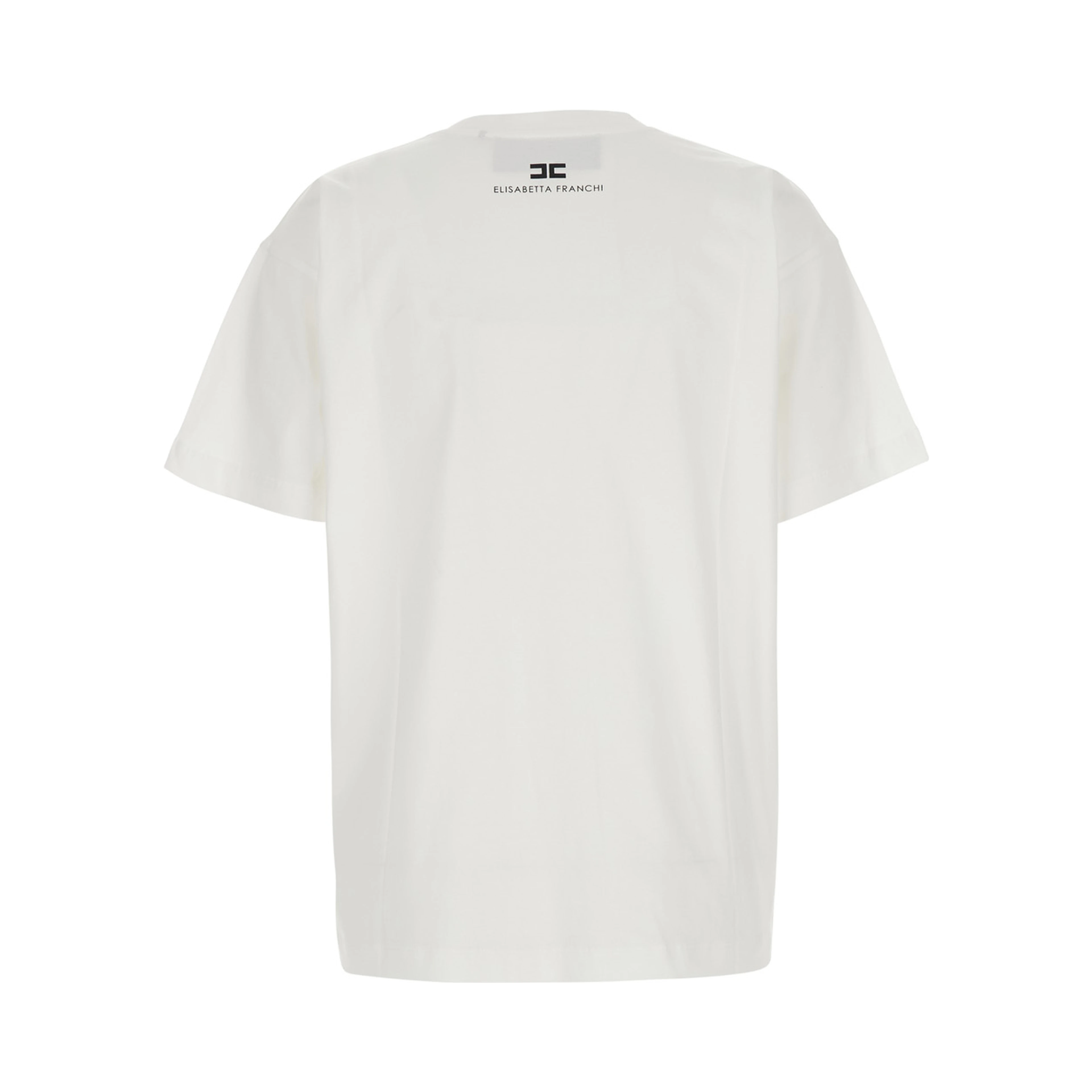 White T-Shirt with Maxi Print on the Front in Cotton for Women