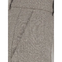 Beige Pants with Belt Loops in Blend Wool for Women