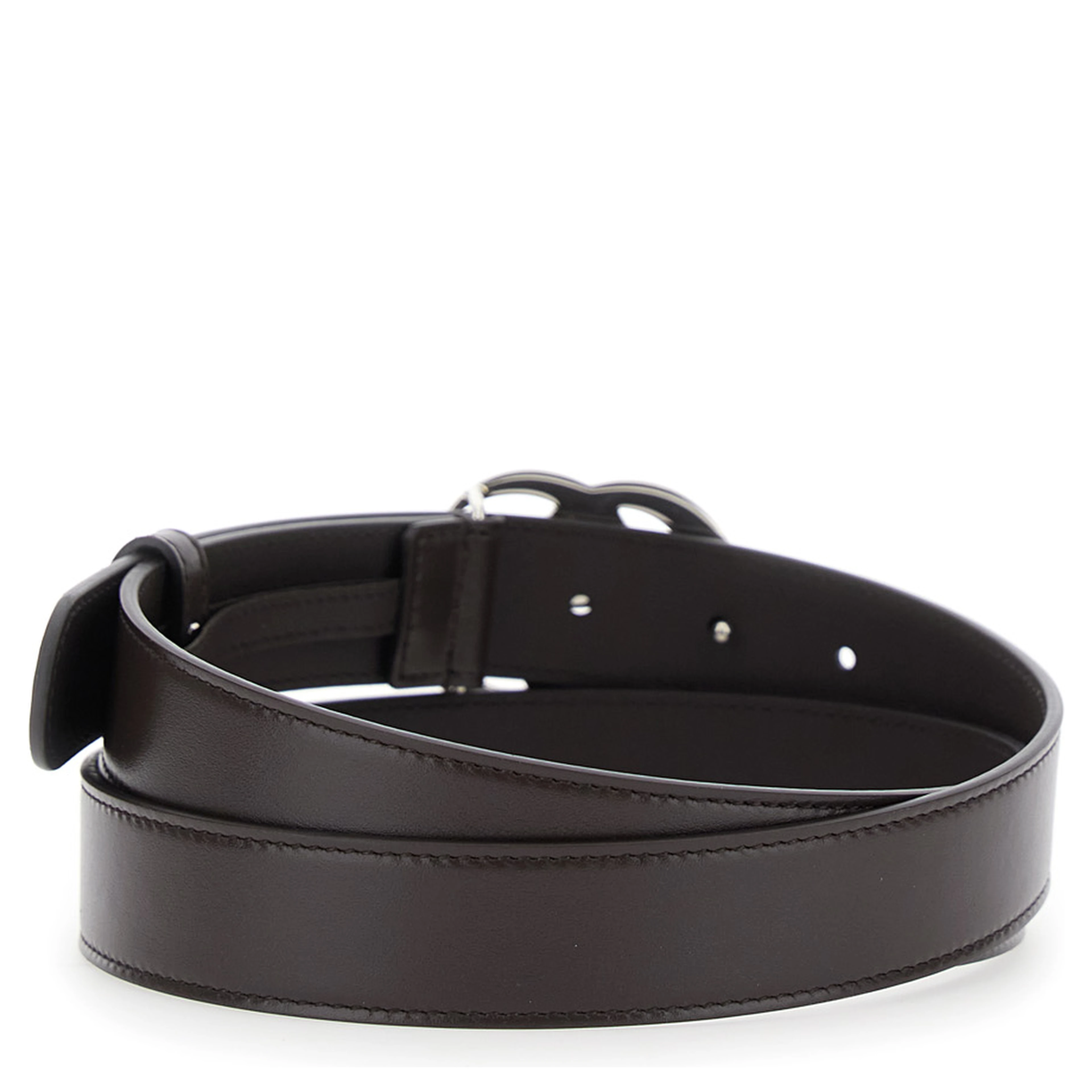 Belt with GG Buckle in Brown Leather for Men