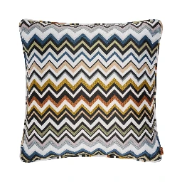 BELFAST multicolor Cushion with Zig-Zag motif all-over in fabric home