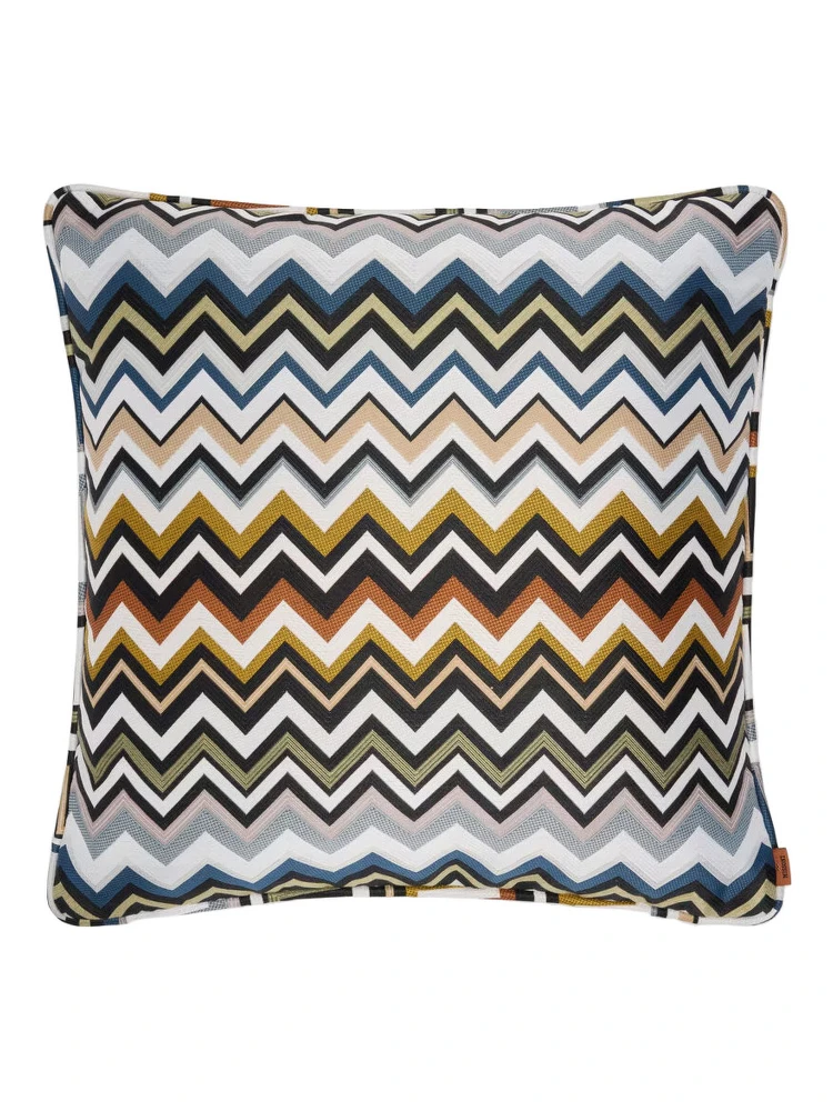 BELFAST multicolor Cushion with Zig-Zag motif all-over in fabric home