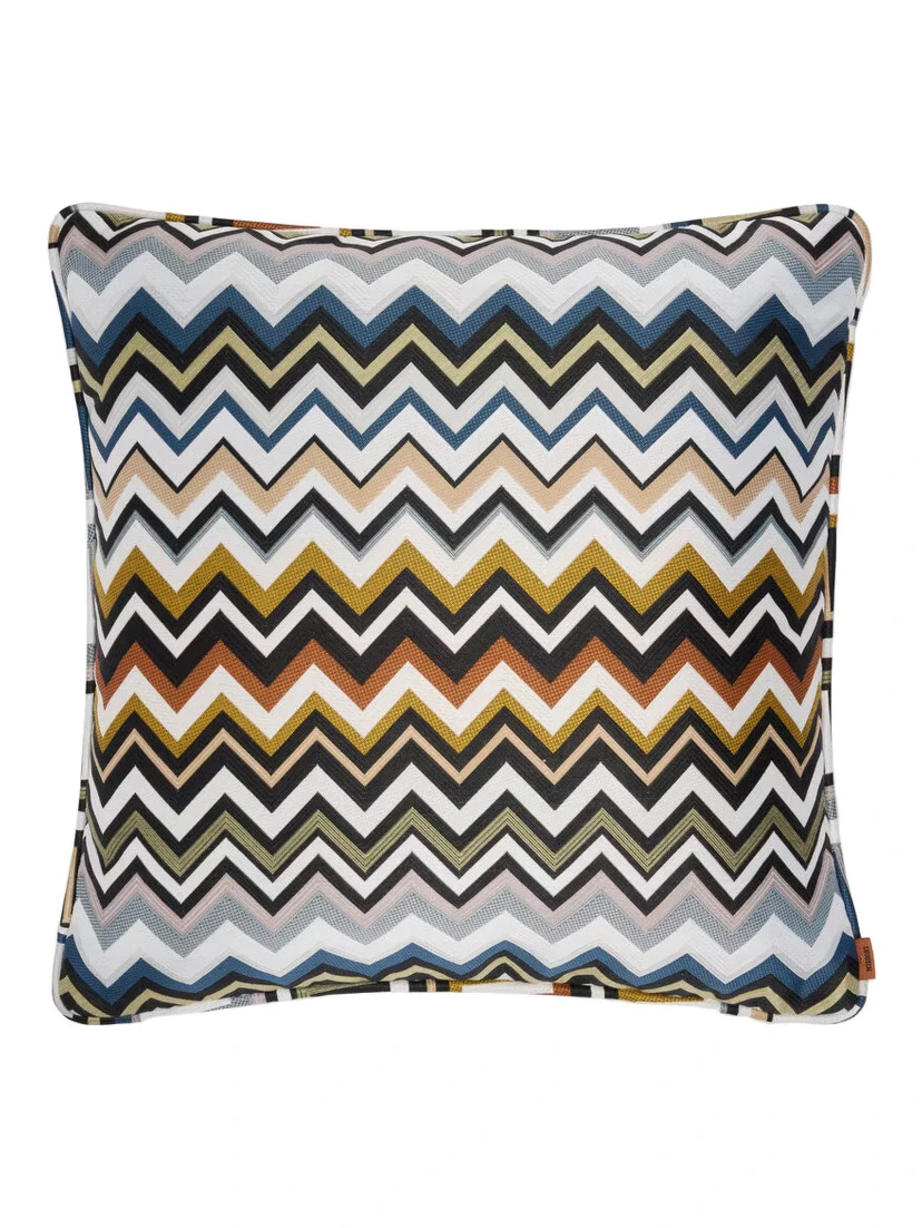 BELFAST multicolor Cushion with Zig-Zag motif all-over in fabric home