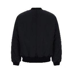 Osodo Black Down jacket with high collar and logo patch on the sleeve in tech fabric for men