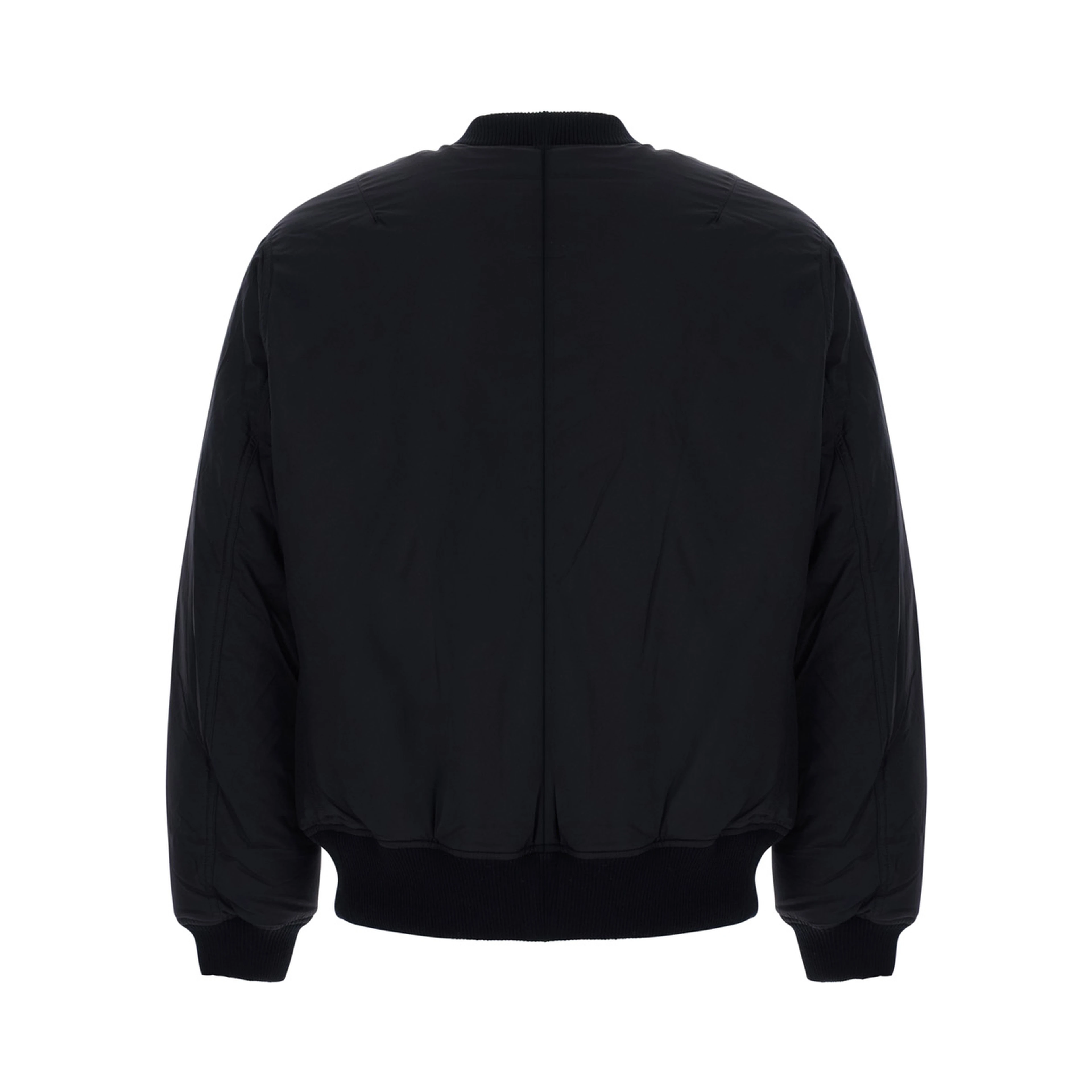 Osodo Black Down jacket with high collar and logo patch on the sleeve in tech fabric for men