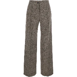 Martini Gray Pants with Belt Loops in Blend Wool for Women