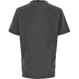 T-Shirt with Logo on the Front and Logo Patch on the Front in Gray Cotton for Men