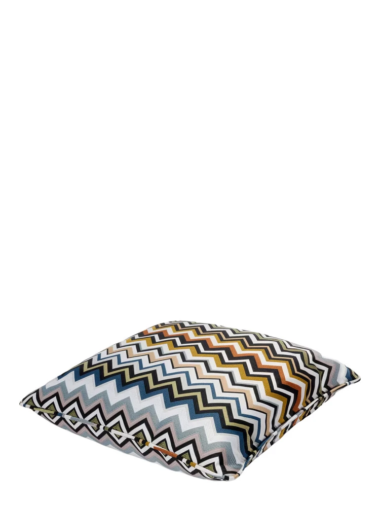 BELFAST multicolor Cushion with Zig-Zag motif all-over in fabric home alternative