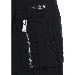 Osodo Black Down jacket with high collar and logo patch on the sleeve in tech fabric for men
