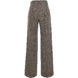 Martini Gray Pants with Belt Loops in Blend Wool for Women
