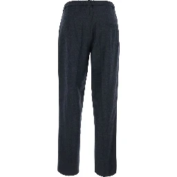 Finn Gray Pants with hidden front closure in Blend wool for women