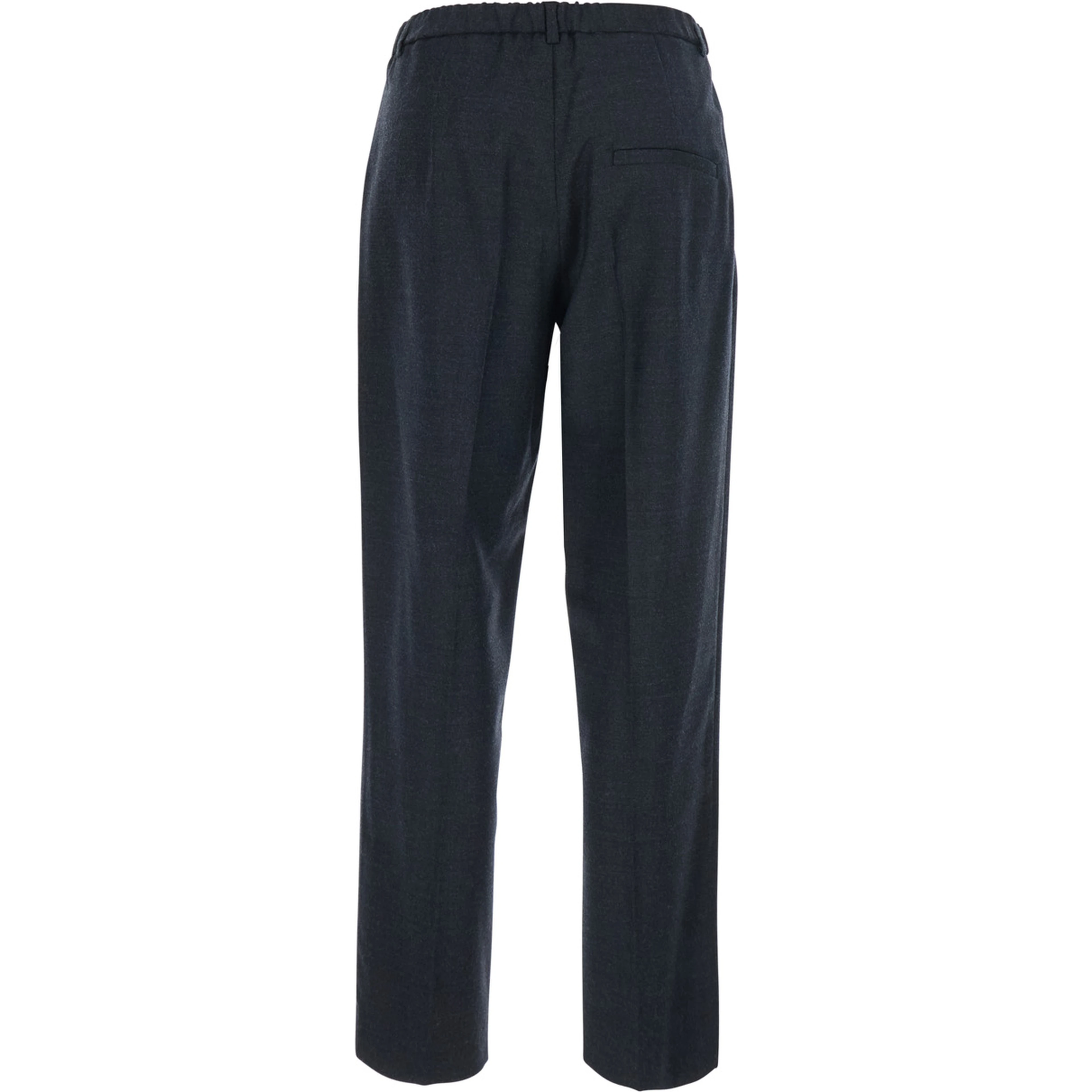 Finn Gray Pants with hidden front closure in Blend wool for women