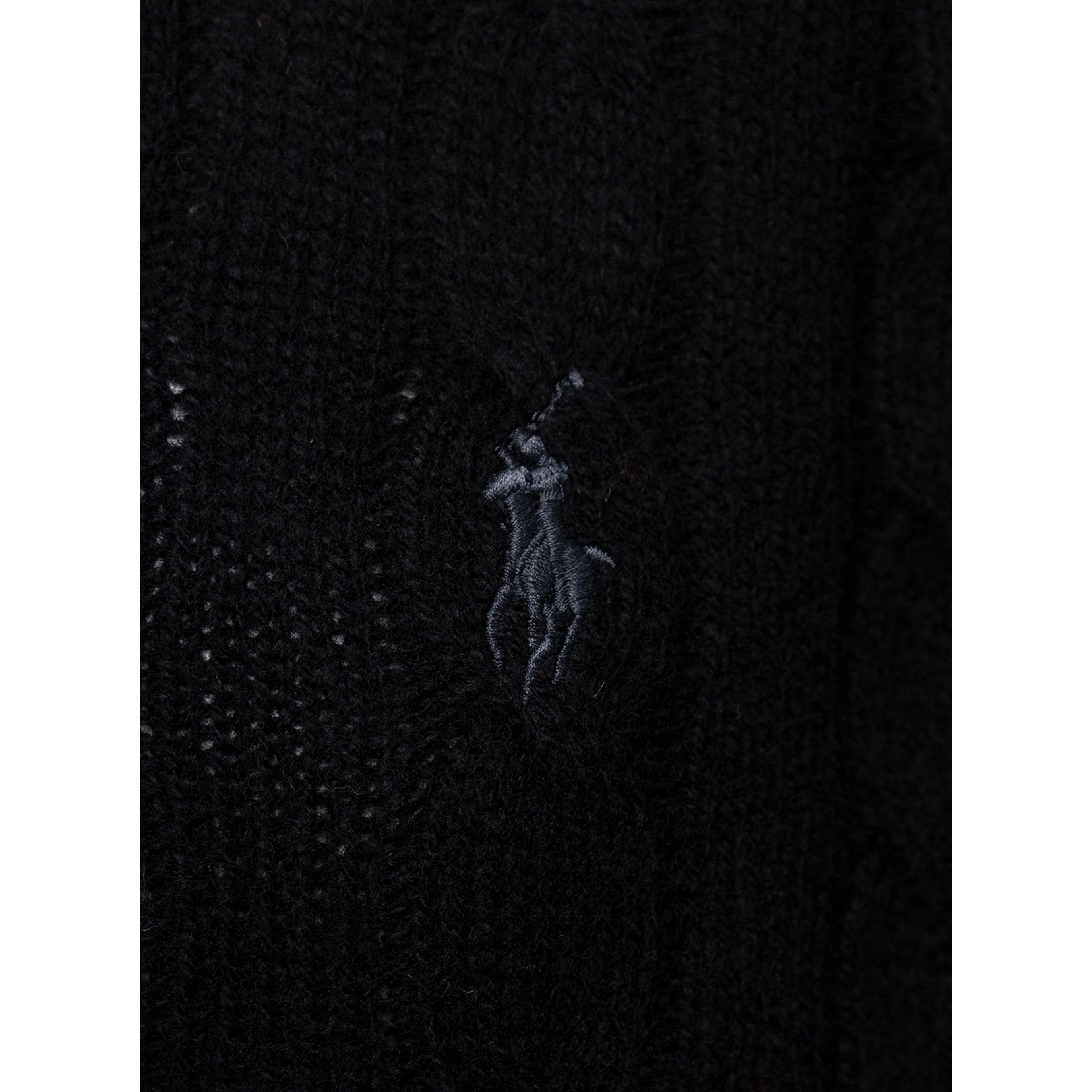 Sweater with Intreccio Design and Logo on the Front in Black Wool and Cashmere for Men