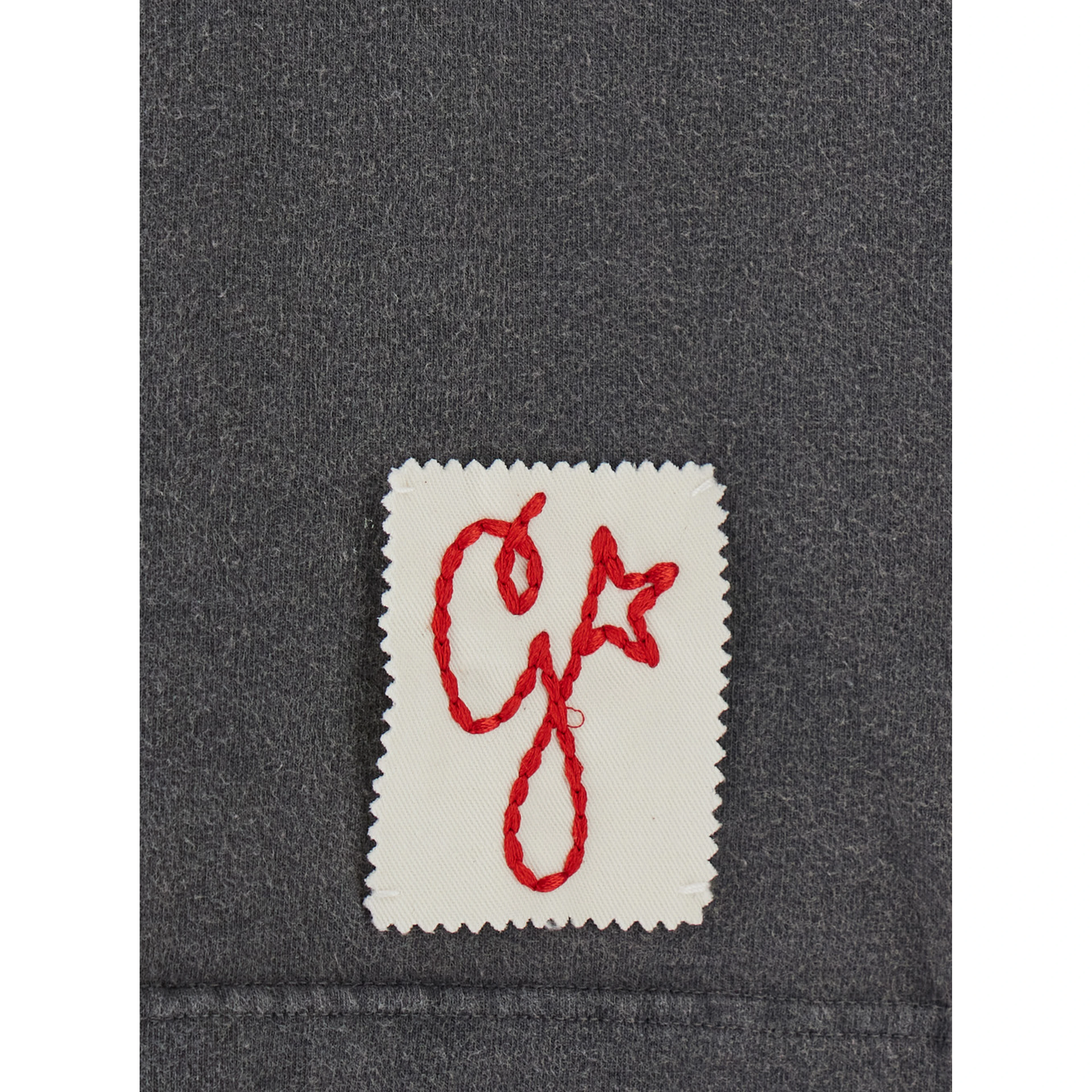 T-Shirt with Logo on the Front and Logo Patch on the Front in Gray Cotton for Men