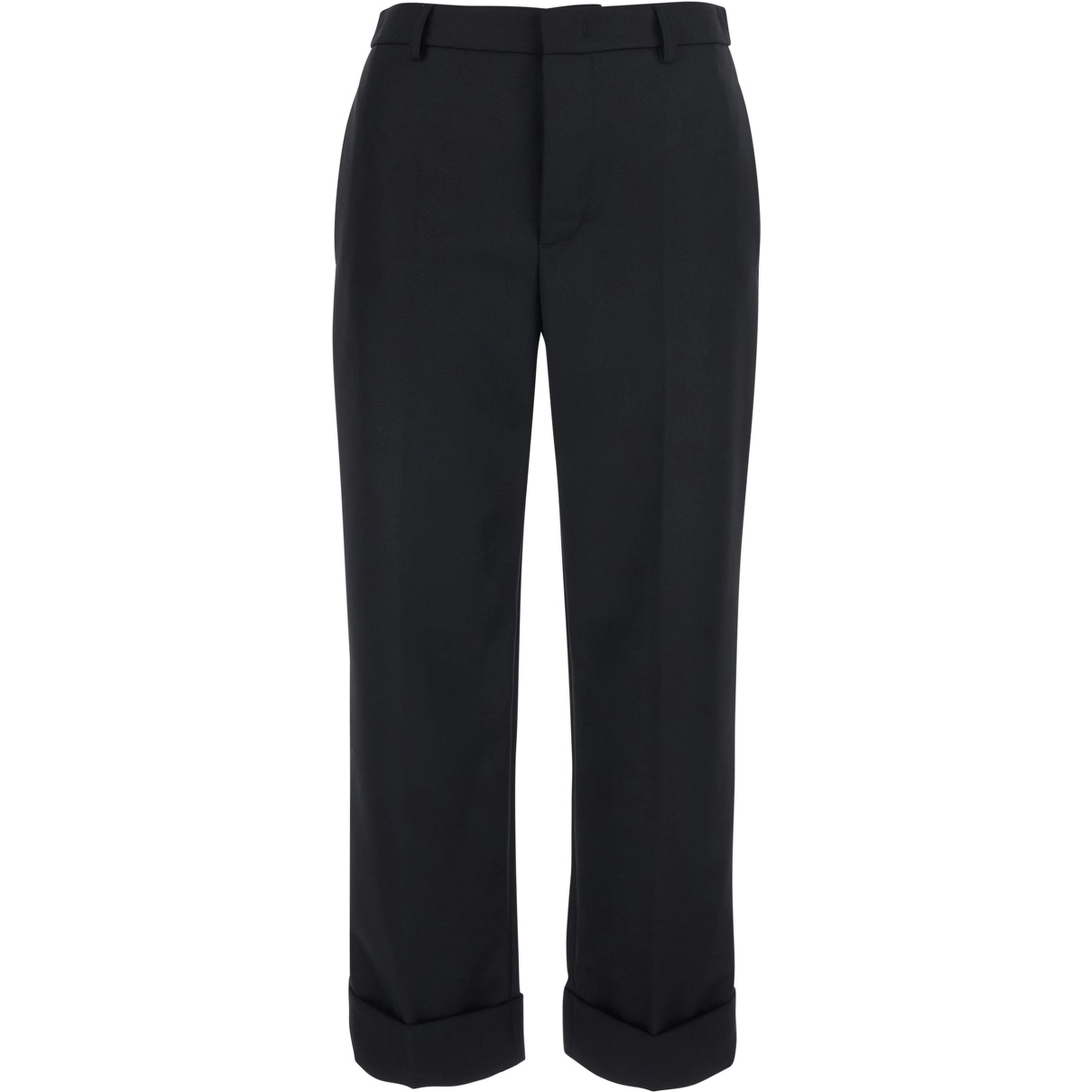 AndrewBlack Pants with Cuffed Hem in Wool Blend for Women