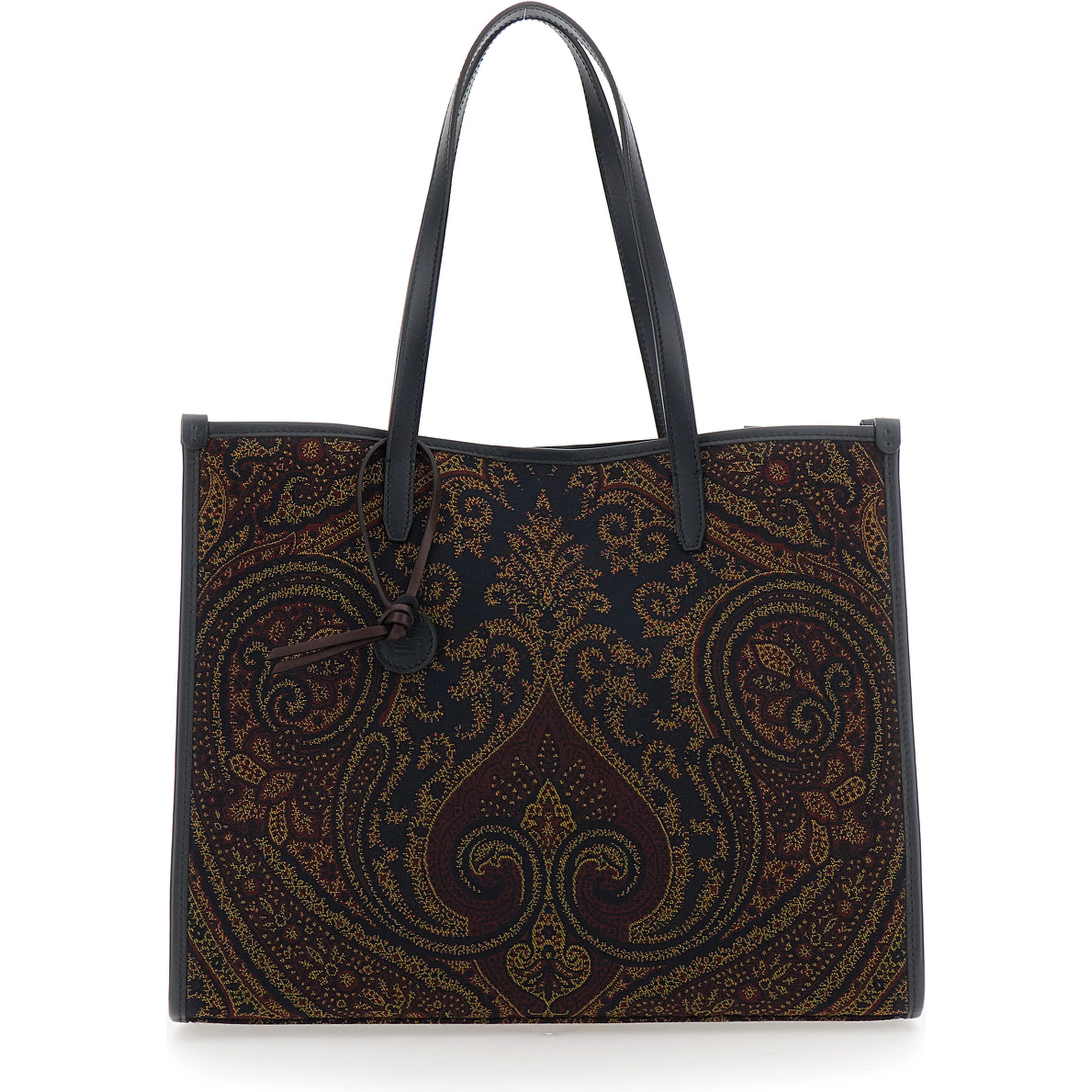 Lovetrotter Brown Tote bag with Jacquard motif in Denim for Women
