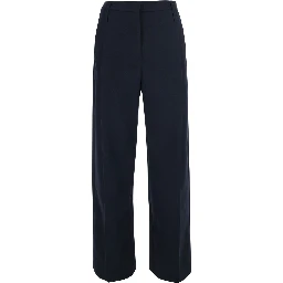 Zillo Blue pants with hidden closure on the front in fabric for women