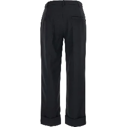AndrewBlack Pants with Cuffed Hem in Wool Blend for Women