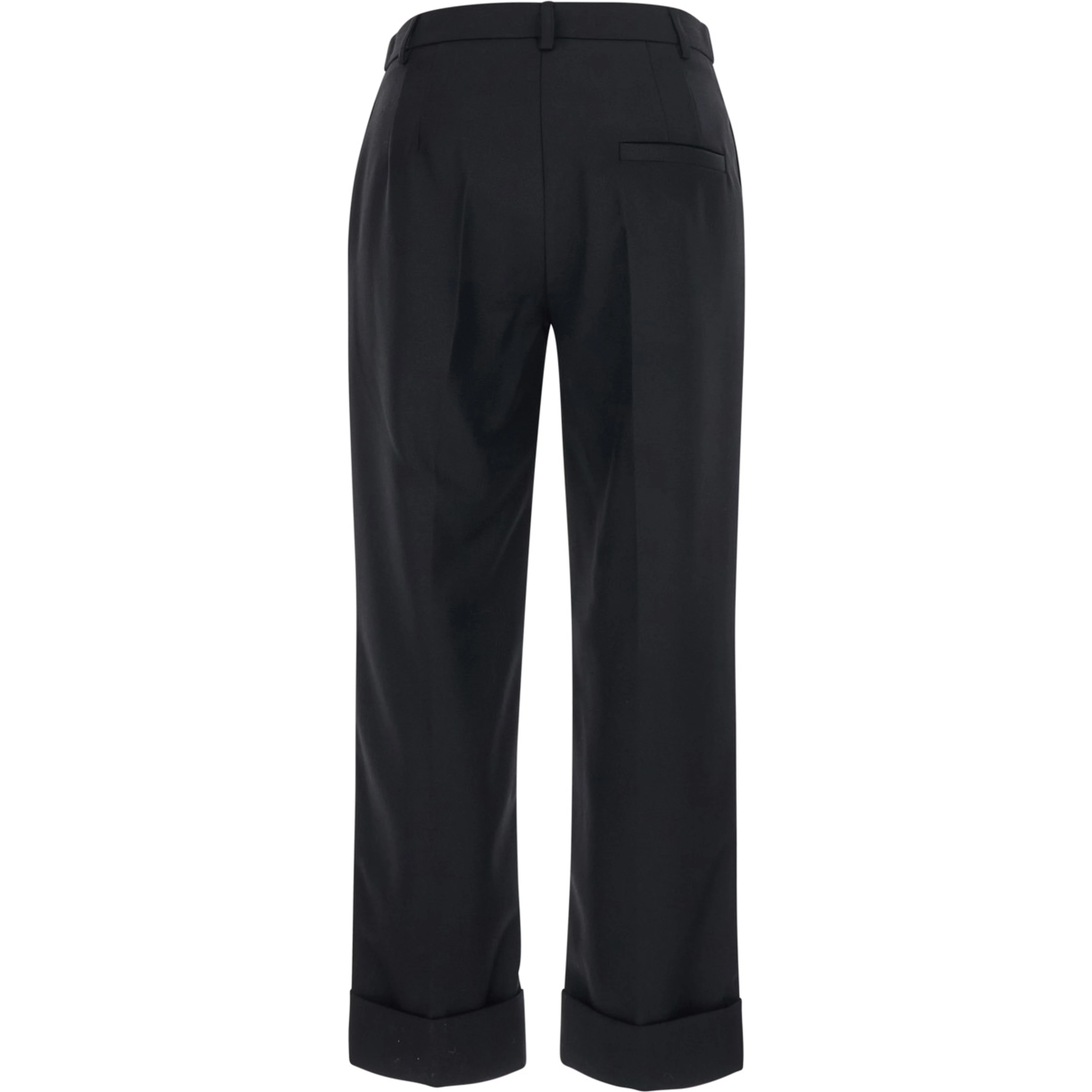 AndrewBlack Pants with Cuffed Hem in Wool Blend for Women