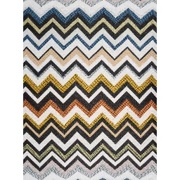 BELFAST multicolor Cushion with Zig-Zag motif all-over in fabric home