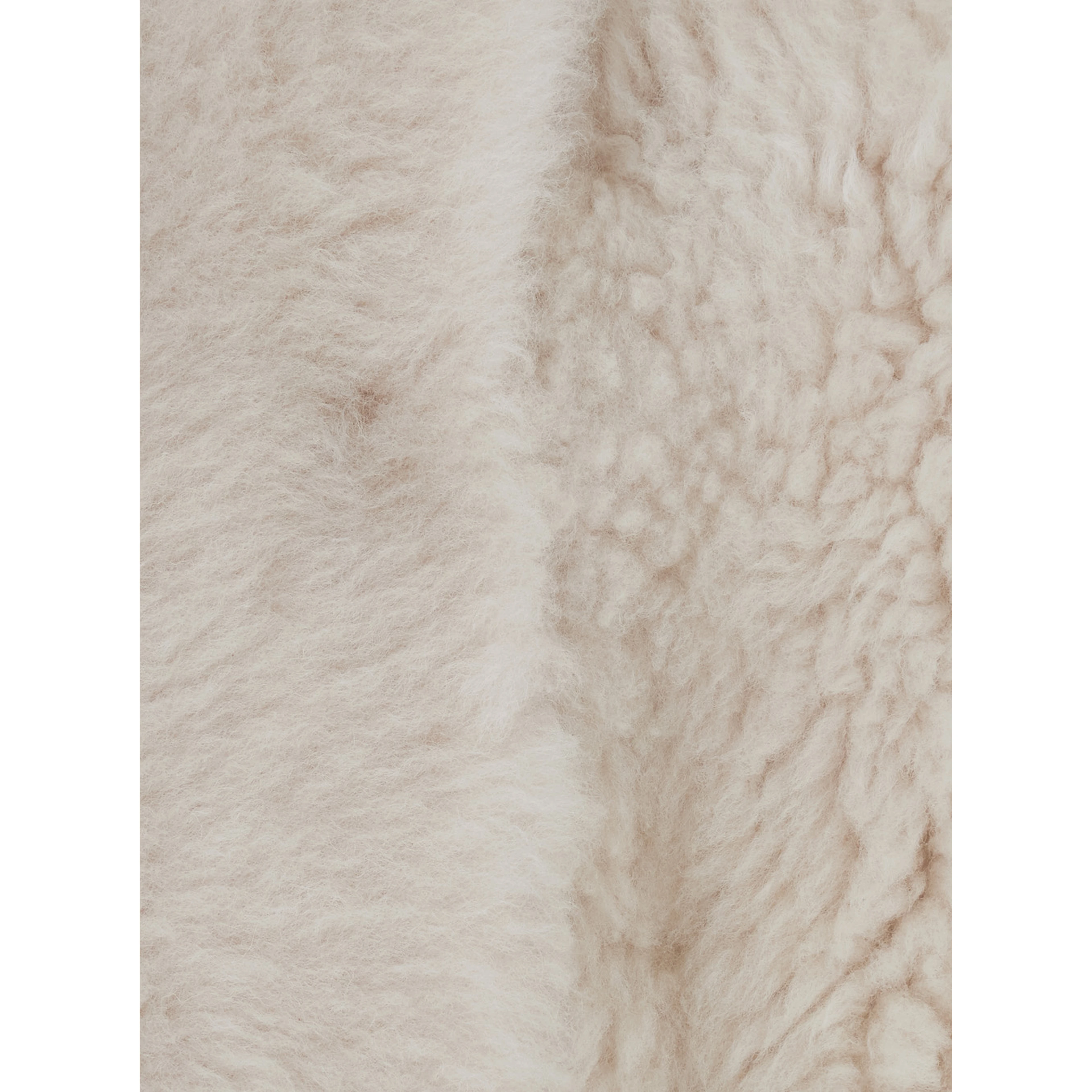 white Vest with round collar and hidden front closure in sheepskin for women