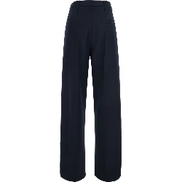 Zillo Blue pants with hidden closure on the front in fabric for women