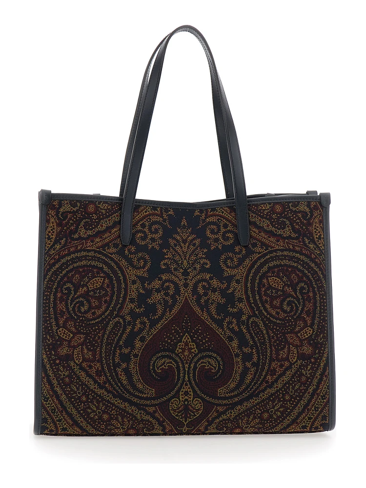 Lovetrotter Brown Tote bag with Jacquard motif in Denim for Women alternative