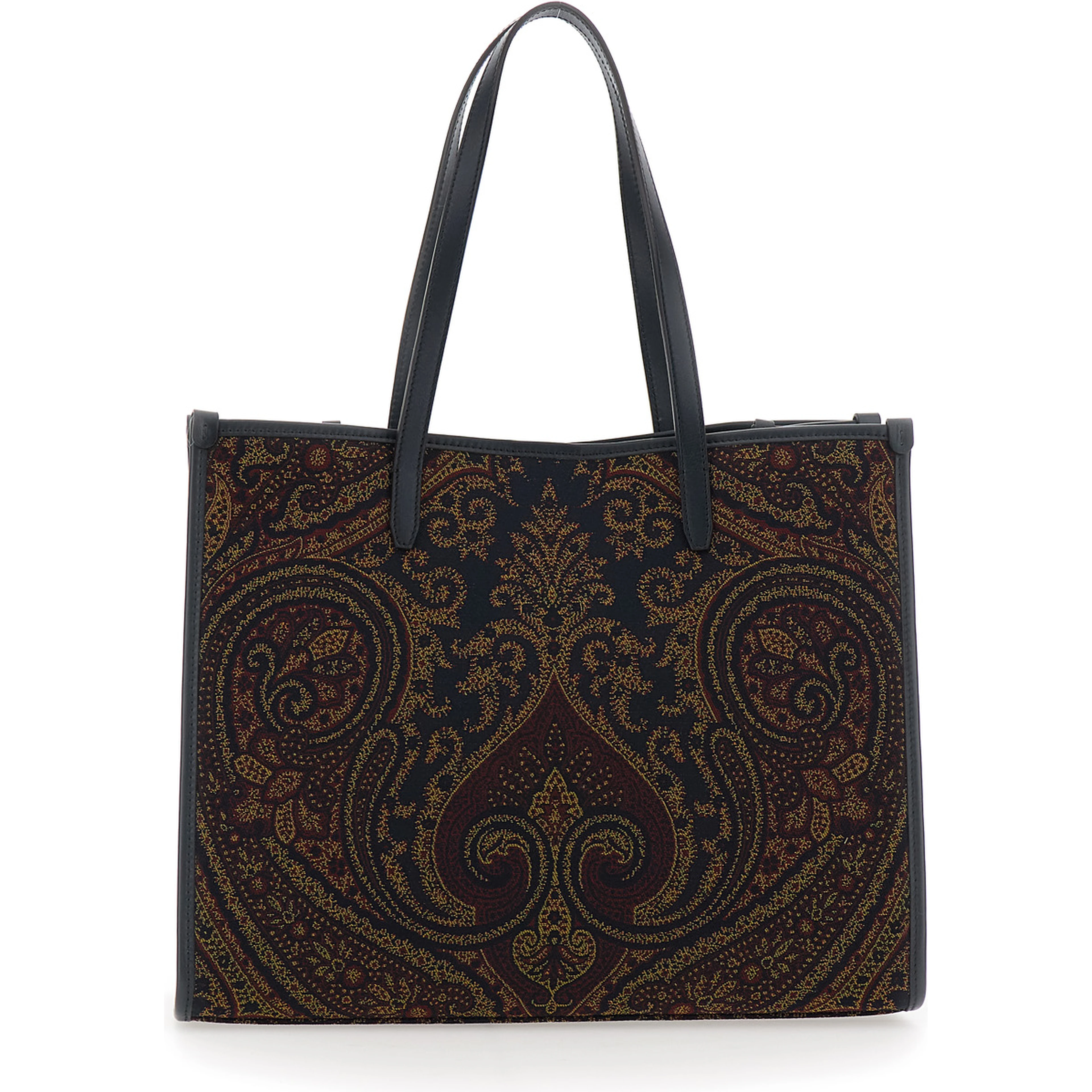 Lovetrotter Brown Tote bag with Jacquard motif in Denim for Women