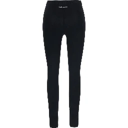 Black leggings with back Logo lettering in viscose women