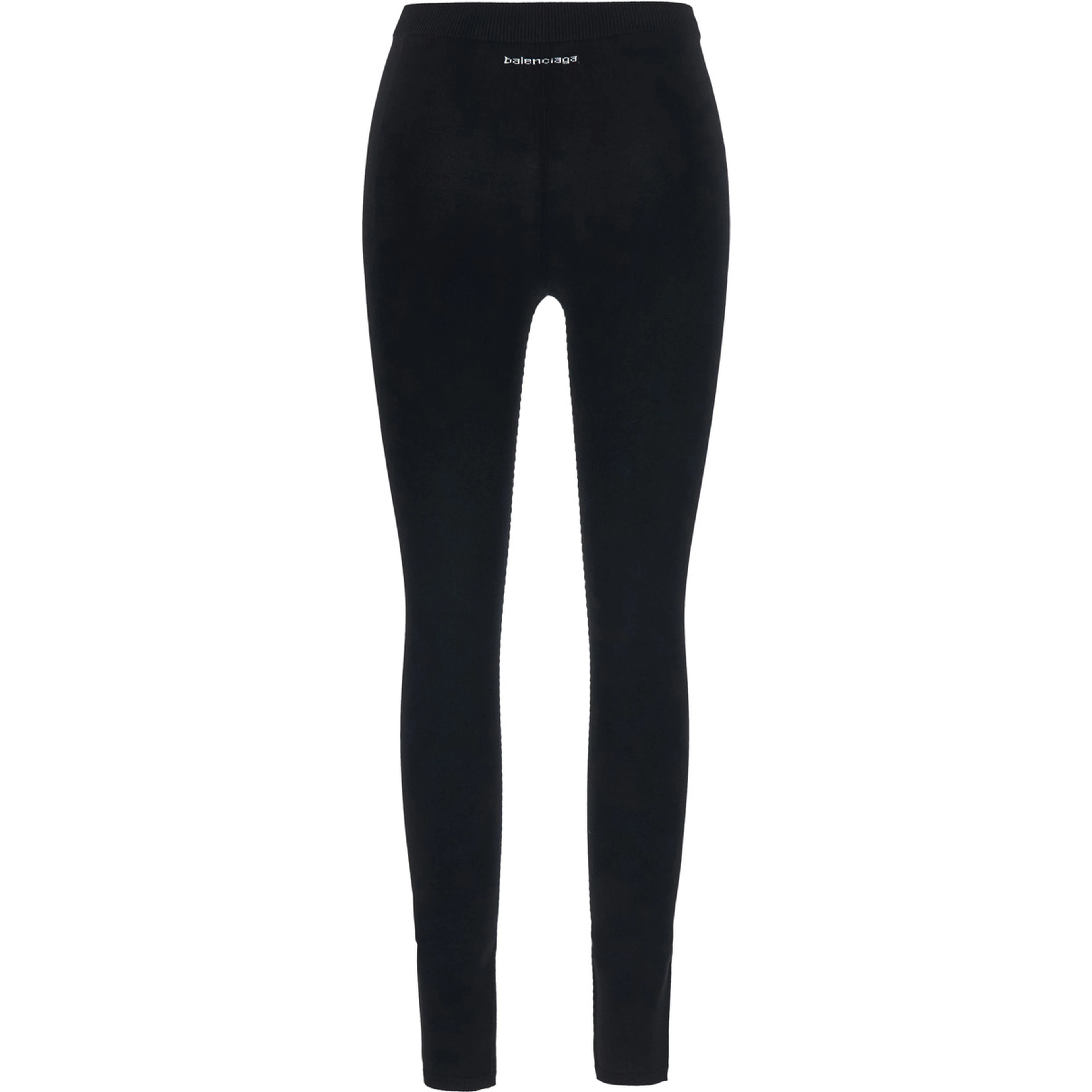 Black leggings with back Logo lettering in viscose women