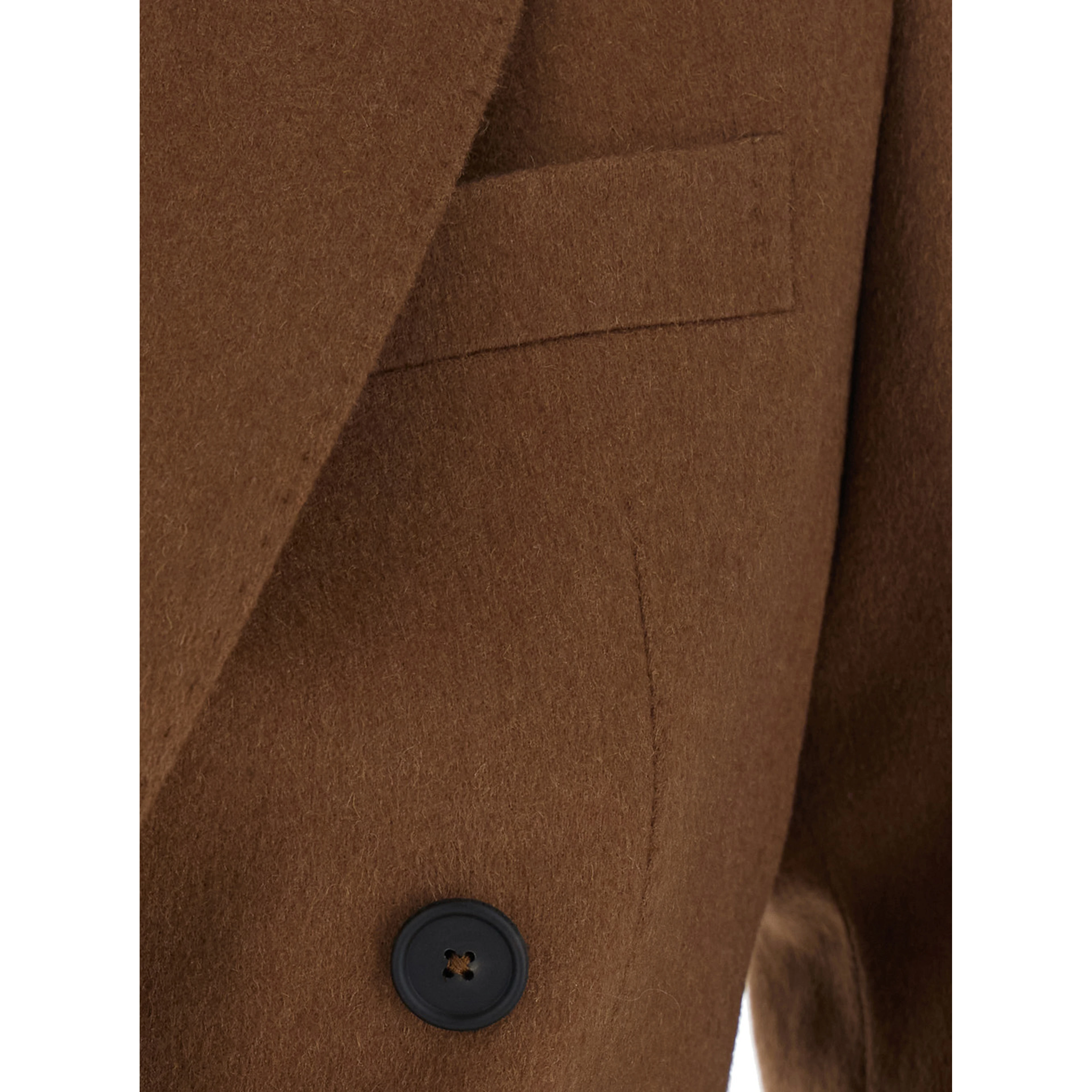 Parigi Brown Double-breasted Jacket with peak revers in velvet for women