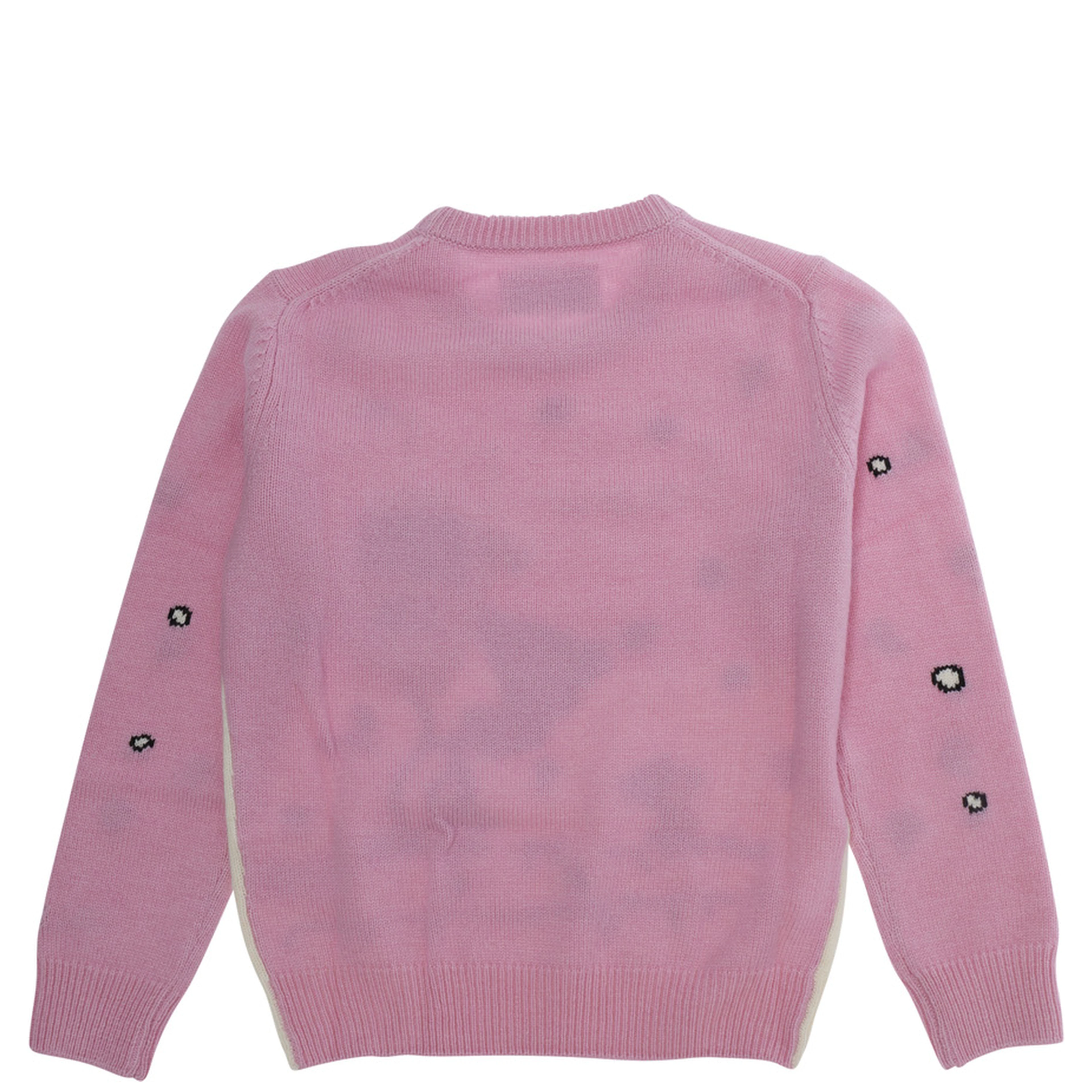 Princess C crewneck sweater in cashmere, wool, viscose and Tech Fabric, pink for Girl