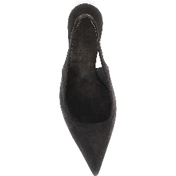 Brown Heeled Sandals with Monile detail on the heel in Suede for women