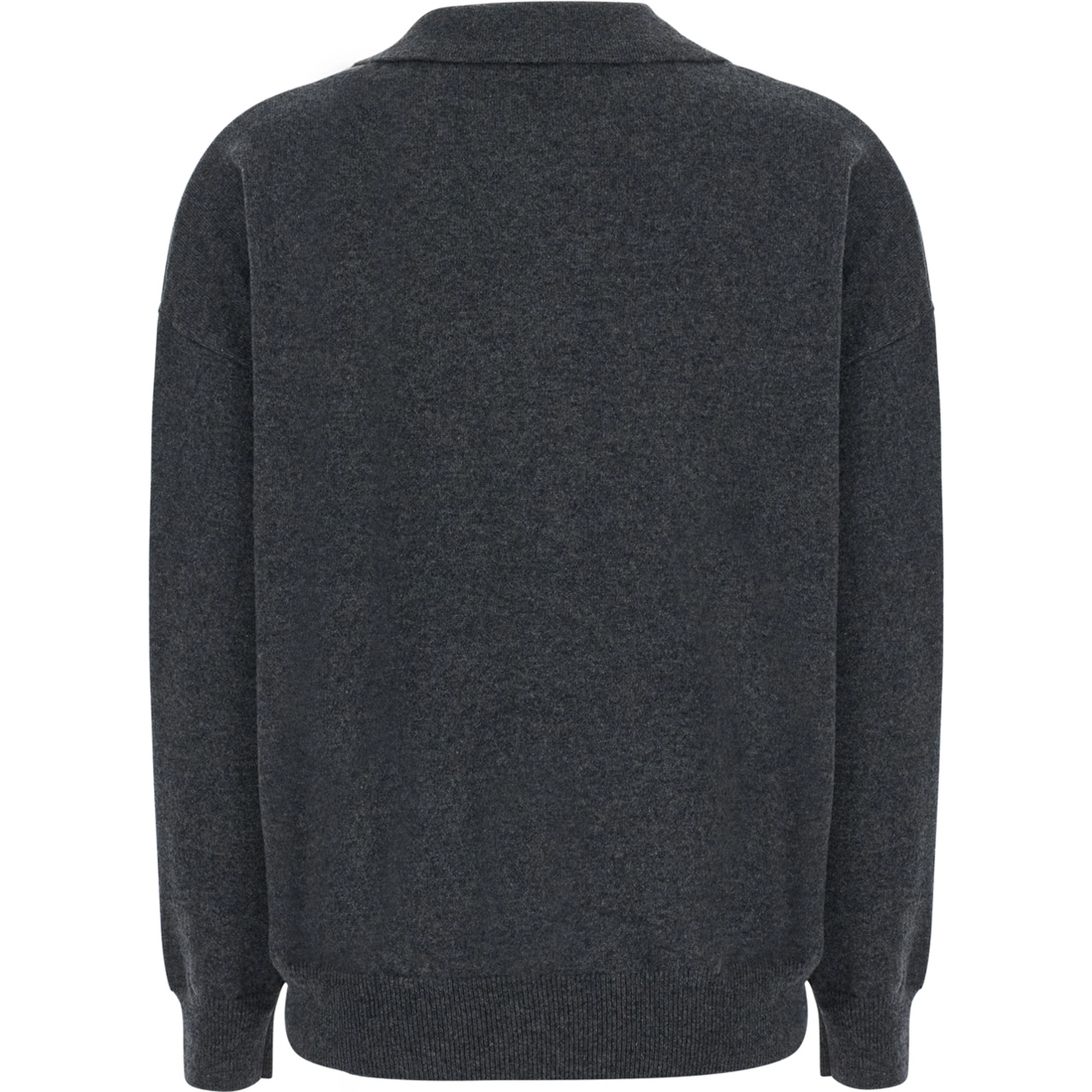 Polo neck knit in grey cashmere for men