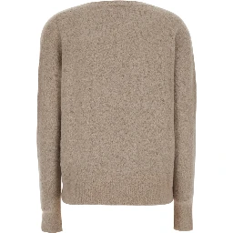 Beige Long Sleeve V-Neck Top for Women