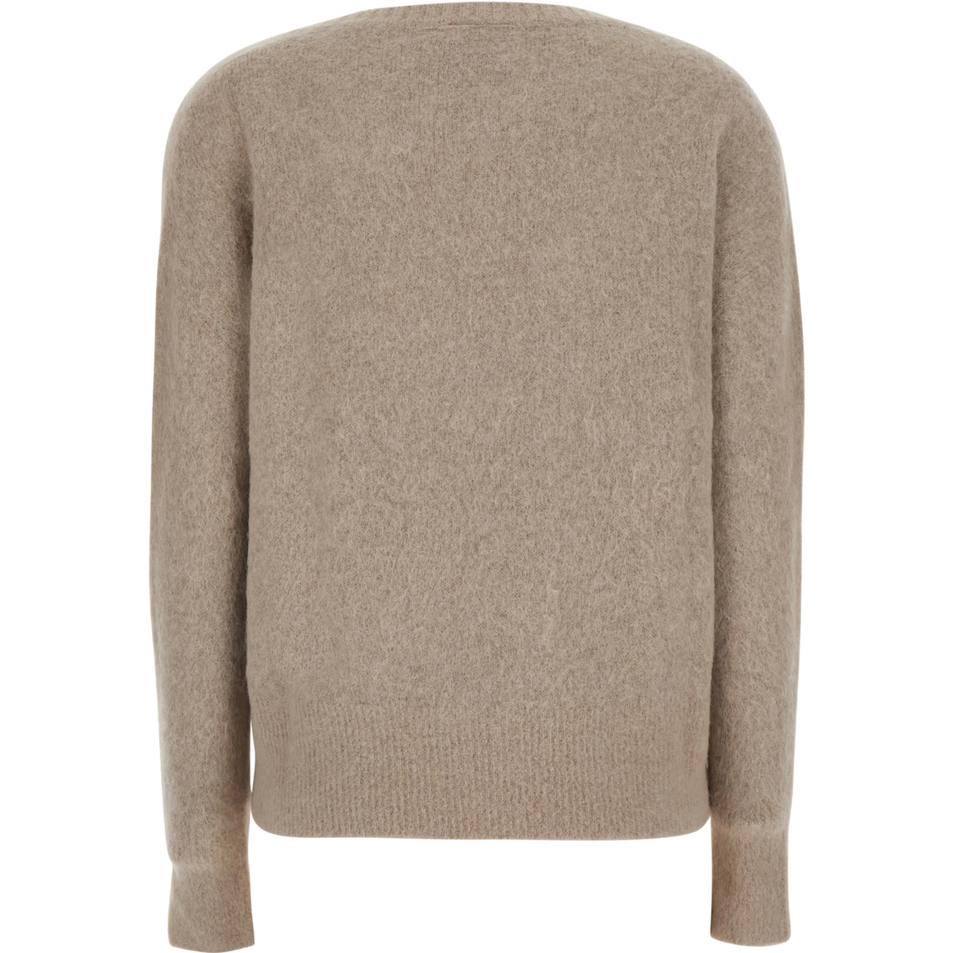 Beige Long Sleeve V-Neck Top for Women