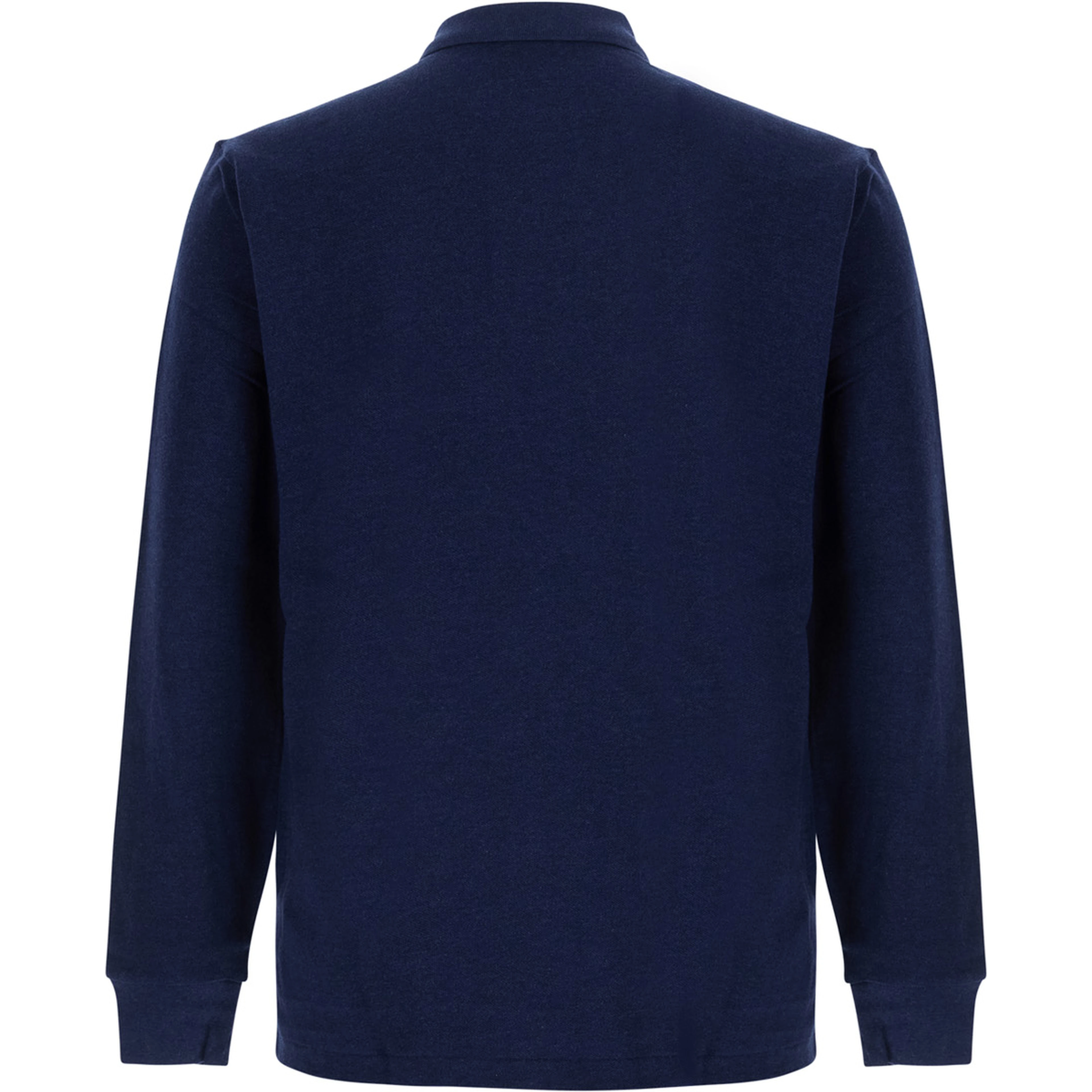 Blue Long-sleeve Polo Shirt with Pony on the front in cotton Blend for men