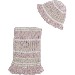 Knit set with refined pink details for Girl
