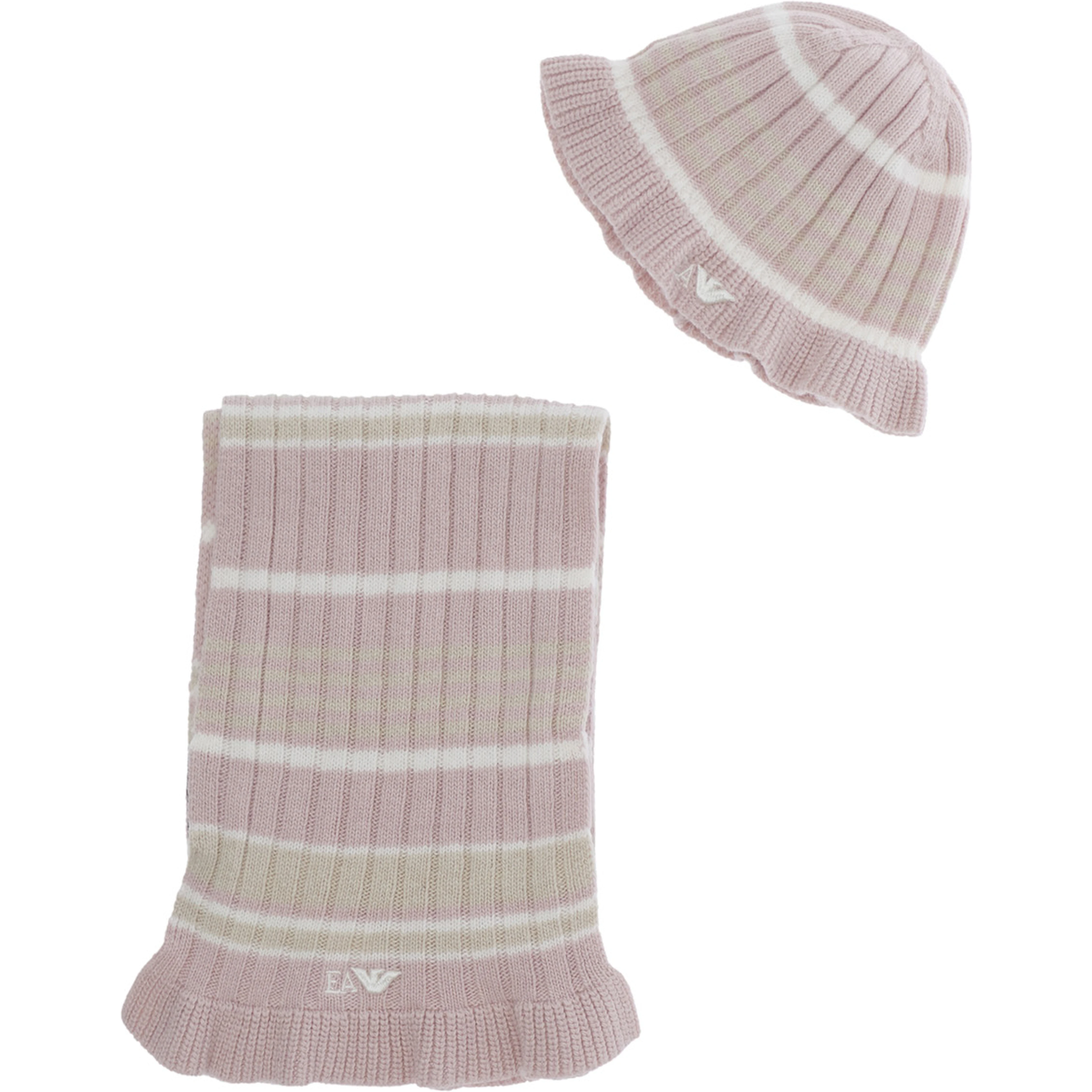 Knit set with refined pink details for Girl