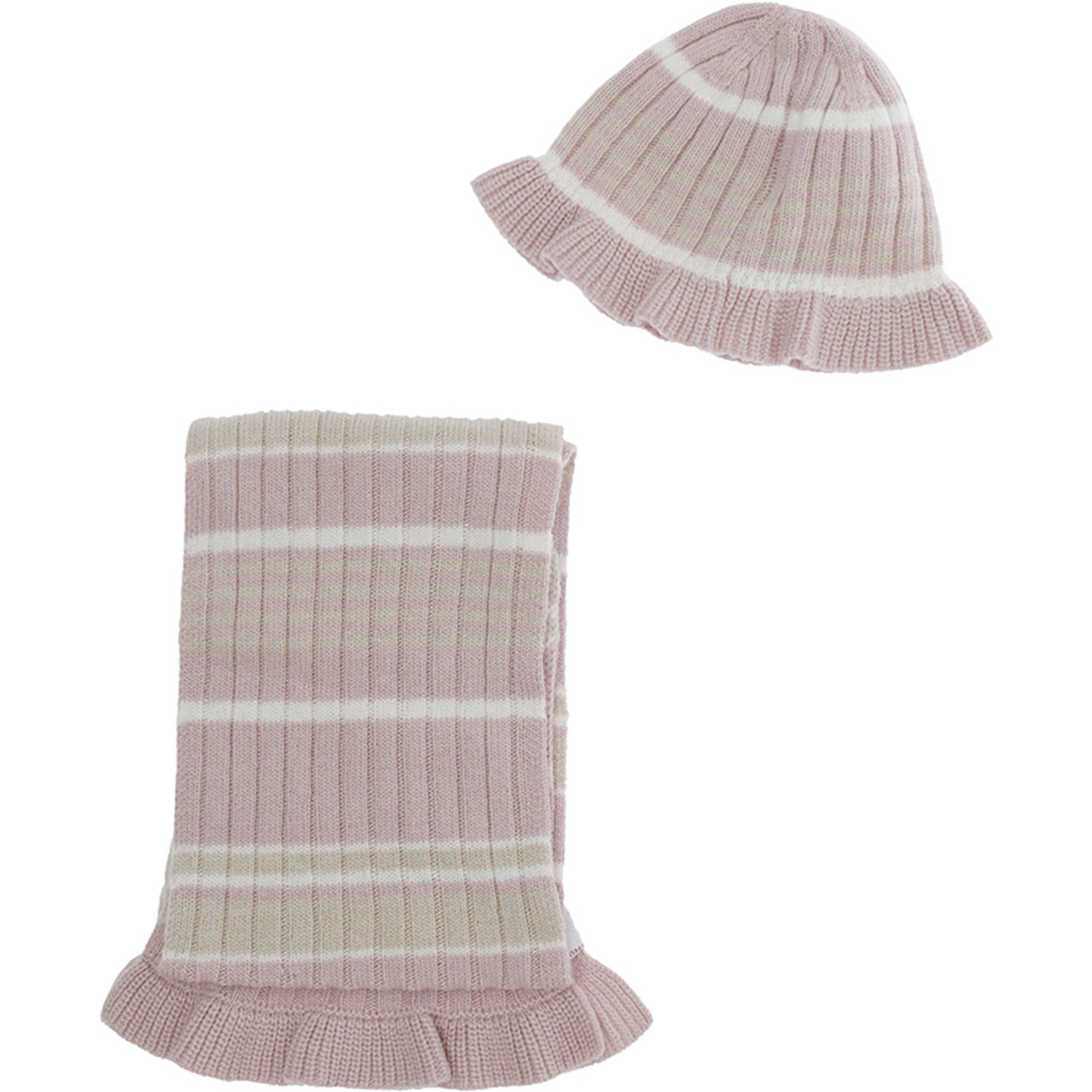 Knit set with refined pink details for Girl